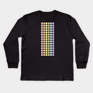 Pastel Pride Grid Kids Long Sleeve T-Shirt